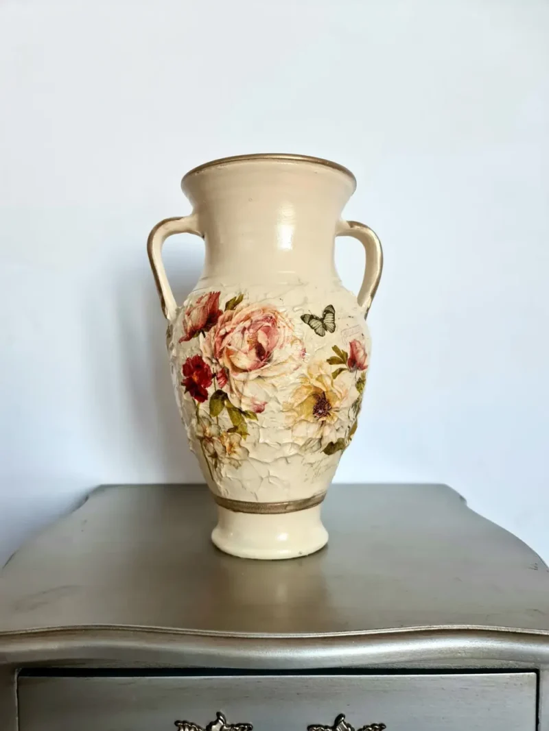 Amforă cu flori-Ceramică Marginea