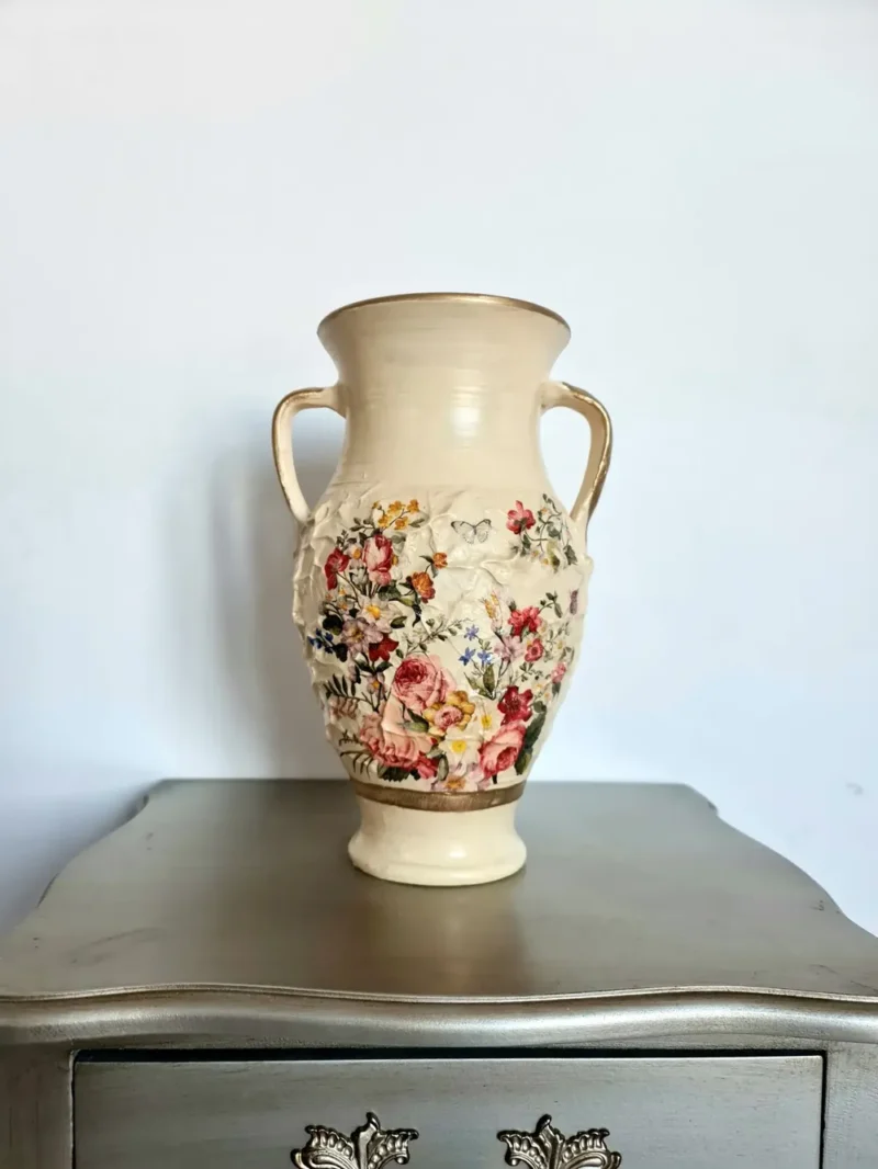 Amforă cu flori de câmp-Ceramică Marginea