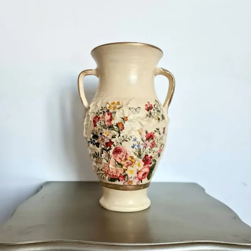 Amforă cu flori de câmp-Ceramică Marginea