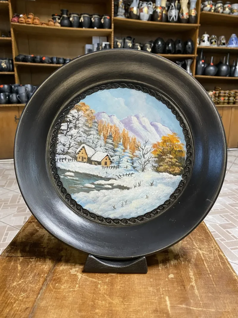 Farfurie mare pictată-Ceramică Marginea