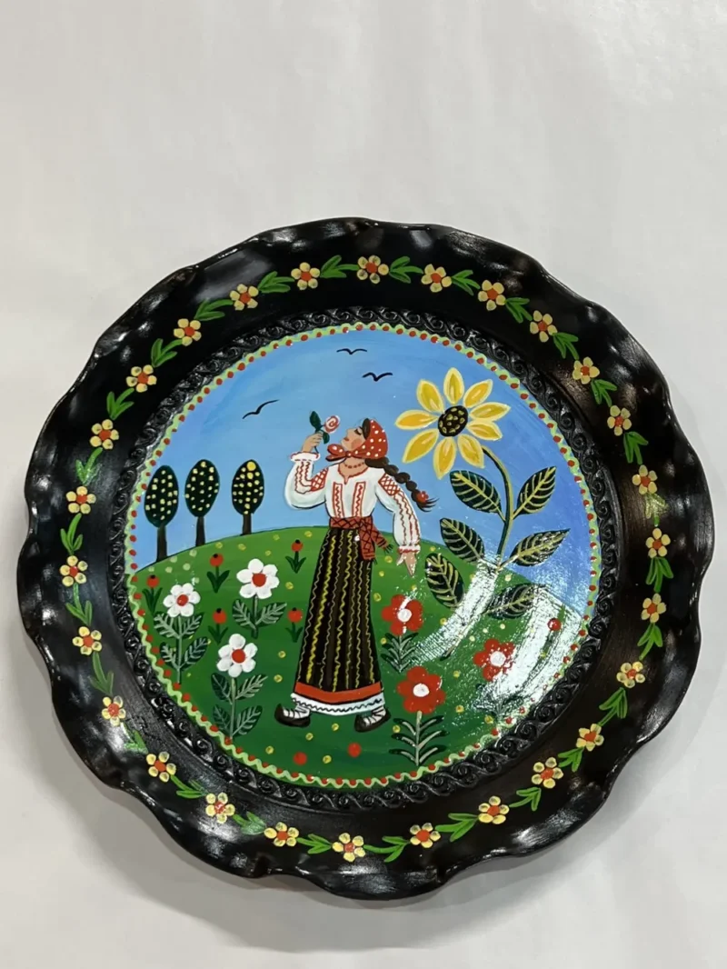 Farfurie mare pictată-Ceramică Marginea