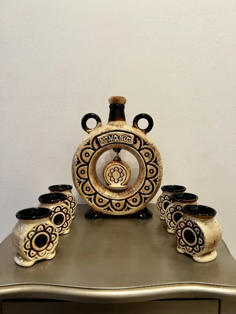 Set palincă “România”-Ceramică Marginea