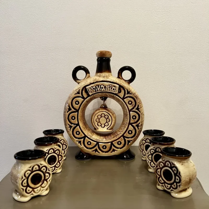 Set palincă “România”-Ceramică Marginea