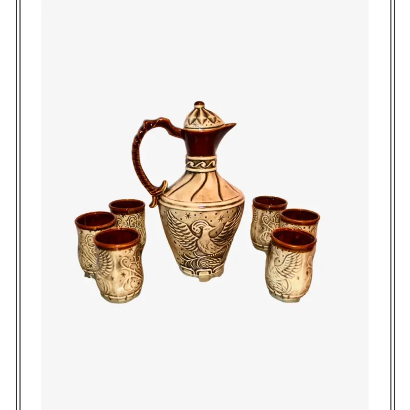 Set ulcior și pahare-Ceramică Marginea