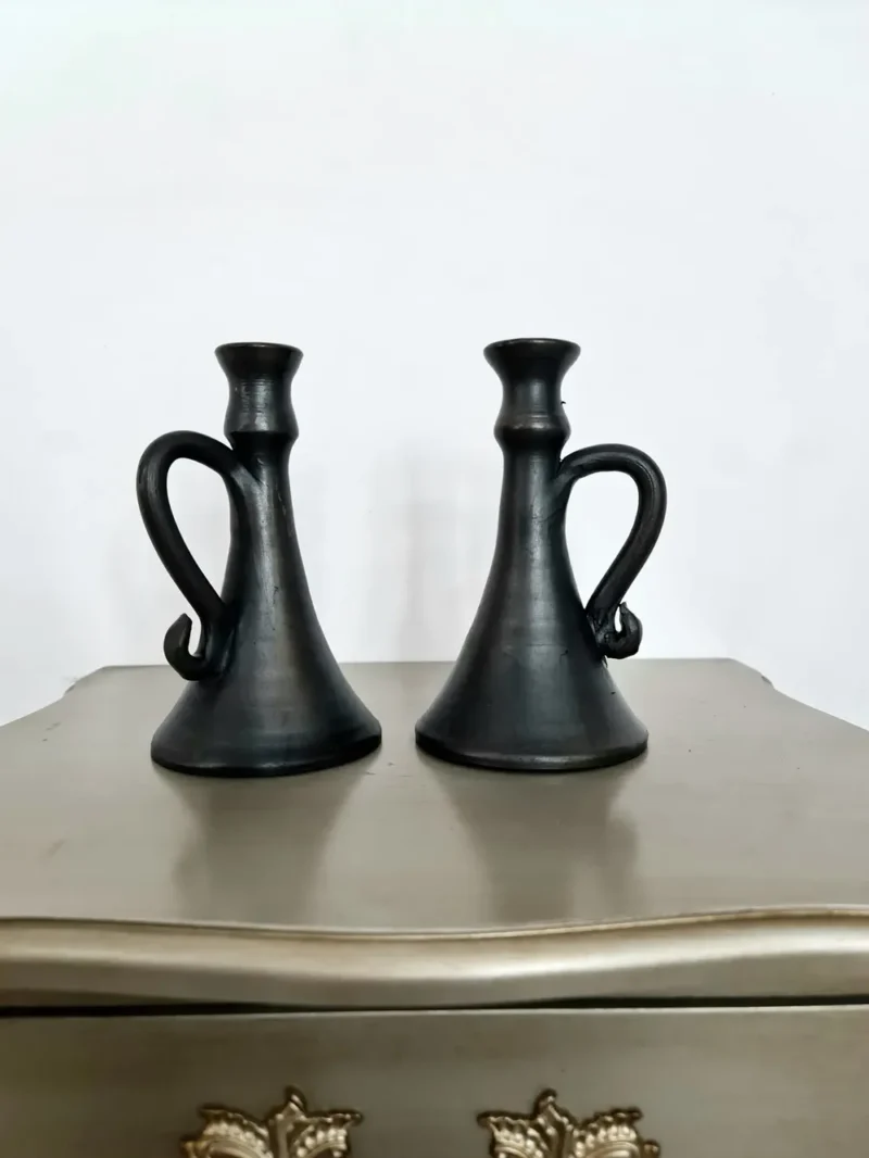 Sfeșnic din ceramică neagră-Ceramică Marginea