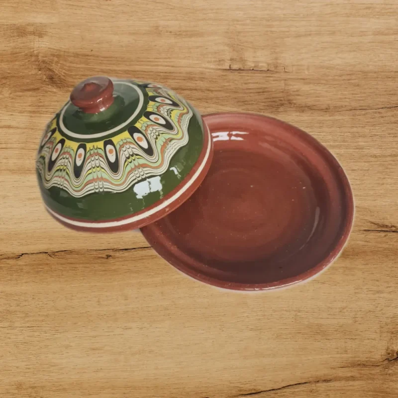 Vas cu capac pentru unt/brânzeturi-Ceramică Marginea