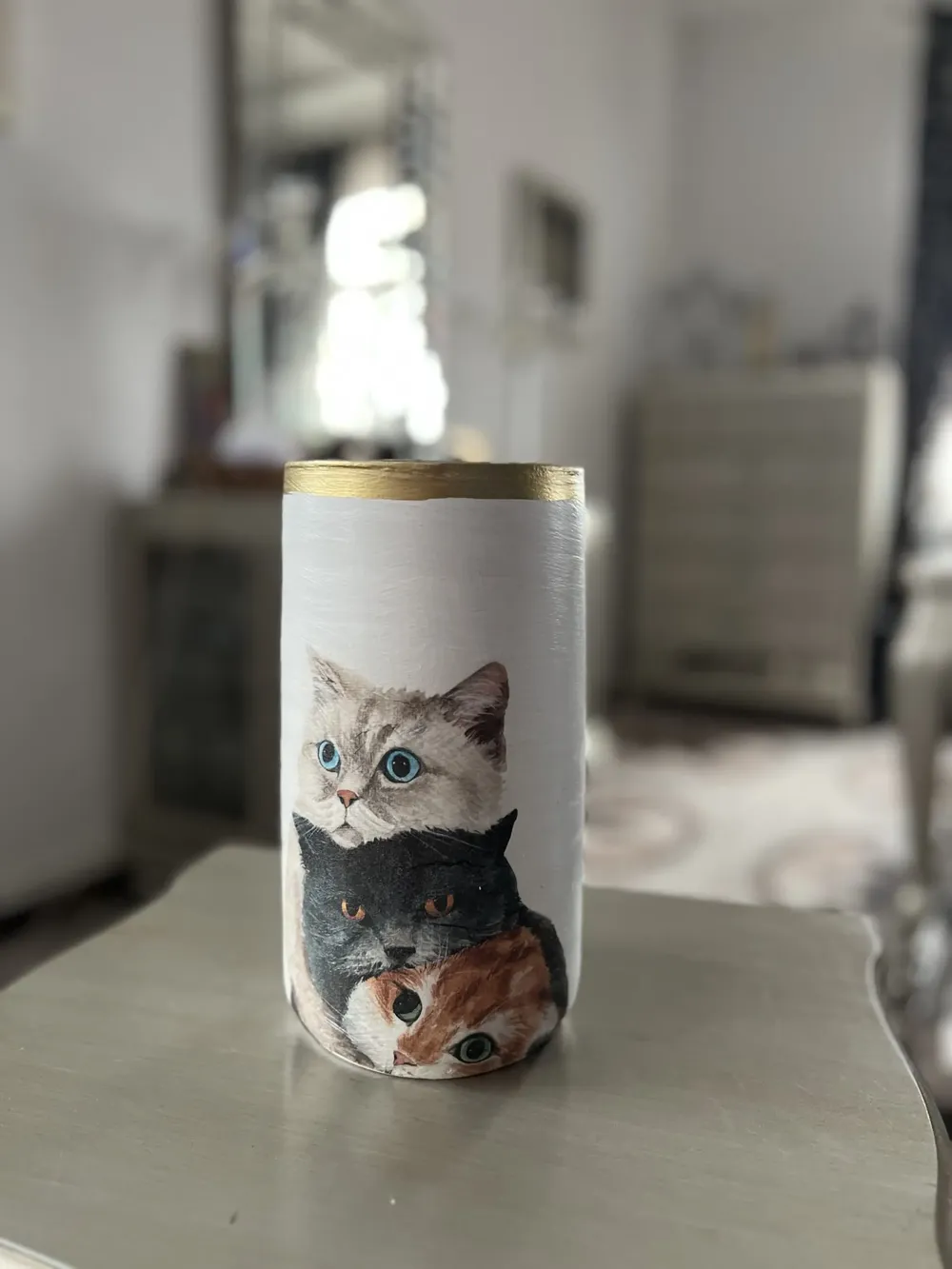 Vază cu pisici 🐈 1 Vază cu pisici 🐈-Ceramică Marginea