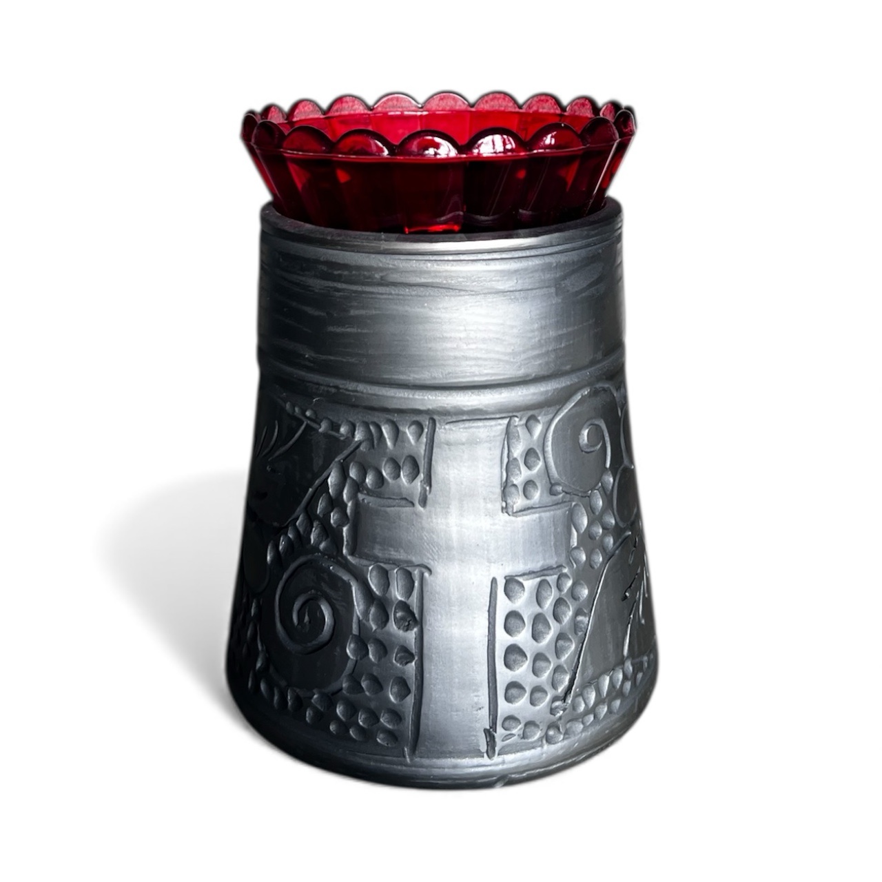 Candelă din ceramică cu pahar 1 Candelă din ceramică cu pahar